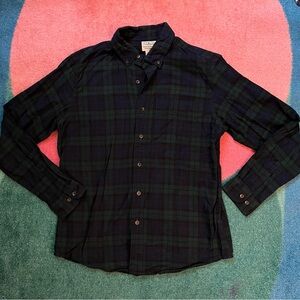 LL Bean Men’s Plaid Flannel Button Down Shirt Cotton Traditional Fit Gorpcore